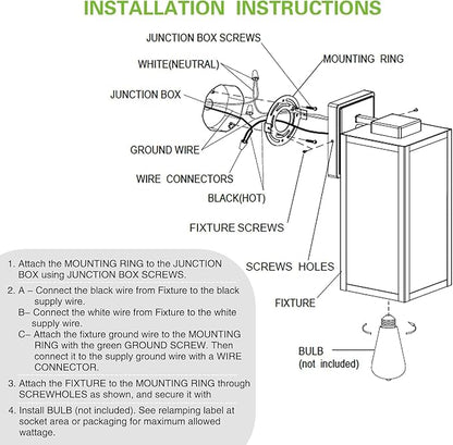 hykolity Large Size Outdoor Wall Lights,16 Inch Wall Lantern, Waterproof Exterior Wall Sconce, Anti-Rust Wall Mounted Lighting with Glass Shade,Lamp with E26 Socket for Porch, Front Door, 2 Pack