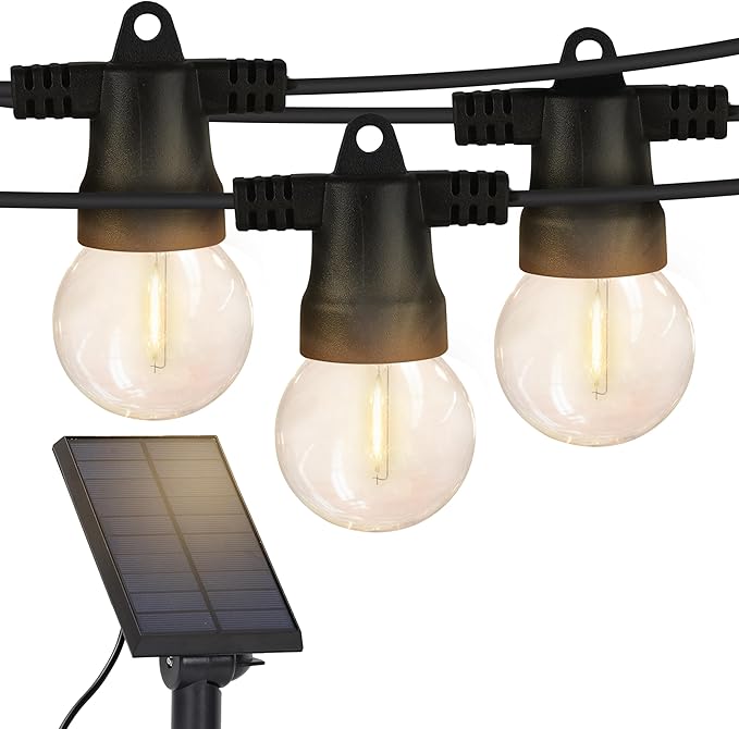Brightech Ambience Pro Solar Powered Outdoor String Lights - 27 Ft Commercial Grade Waterproof Patio Lights with | Lumora