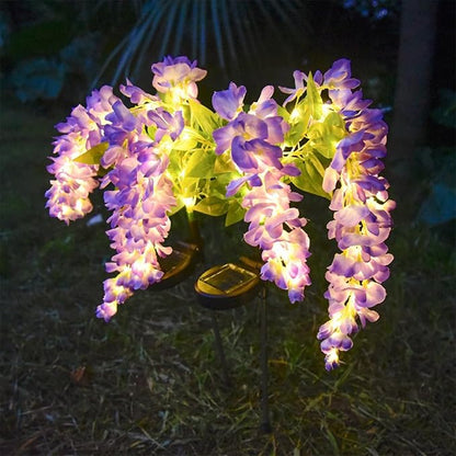 Solar Garden Lights Outdoor Waterproof Decorative Solar Lights Outdoor 1 Pack with Wisteria Flower Garden Decor Yard Patio Lawn, Gifts for Mother's Day Mom Women (Purple)