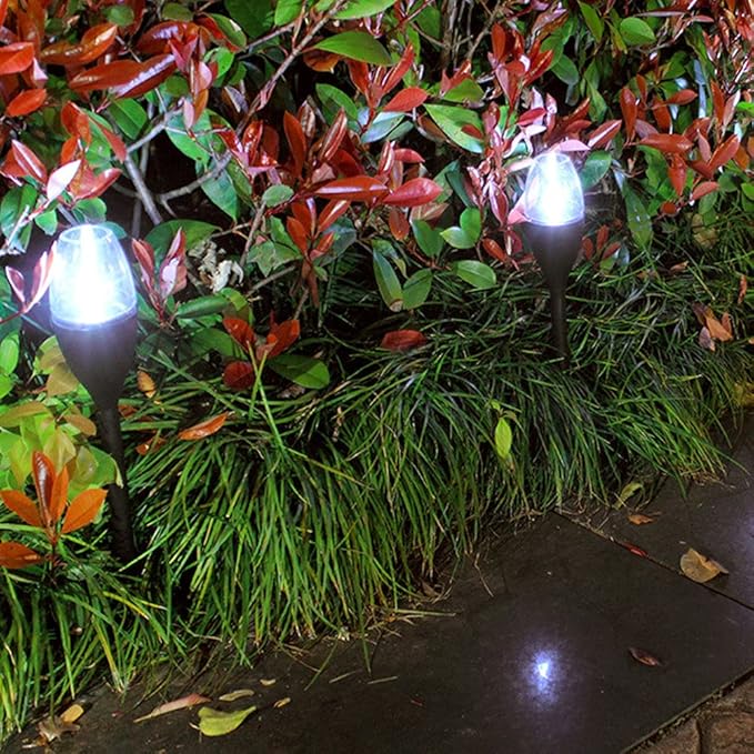 Solar Lights Outdoor 10 Pack Solar Pathway Lights Outdoor Waterproof LED Landscape Lights Solar Powered Outdoor Lights Solar Garden Lights for Pathway Walkway Yard