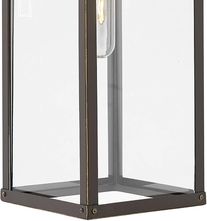 Hinkley Porter 2804OZ Medium Outdoor Wall Mount Lantern - Durable Aluminum Industrial + Arts and Crafts Style - Oil Rubbed Bronze