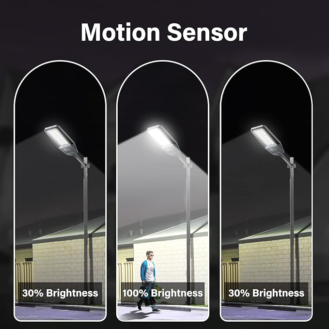 Solar Street Lights 300 W 2 Packs LED Solar Street Lights Outdoor IP66 Waterproof 30000 LM 6500 K Outdoor Street Light Dusk to Dawn Solar Power Lights with Motion Sensor and Remote Control for Path