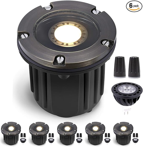 Gardenreet Outdoor Well Lights Low Voltage - Solid Brass Ip65 LED Inground Lighting, 12V All Weather Fixture | Lumora