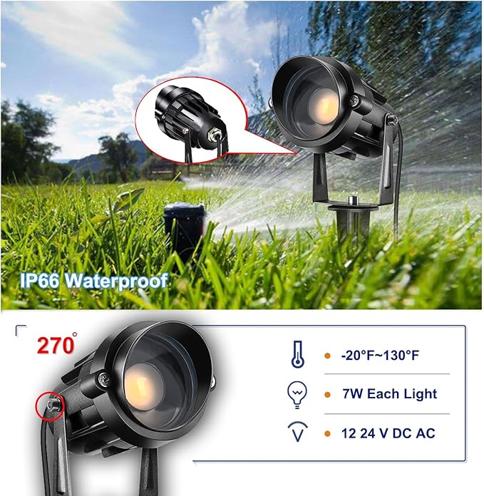 Low Voltage Landscape Lights with Connectors Outdoor: 7W 700LM LED Landscape Lighting for Tree Garden Yard Pathway | Lumora