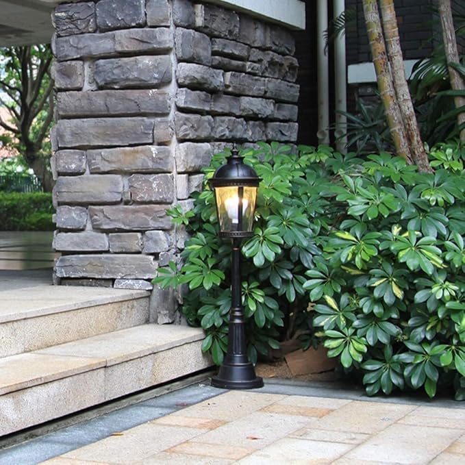 Lights Outdoor IP54 Waterproof Outdoor Column Post Lamp Glass Lantern European Victoria Antique Metal High Pole | Lumora