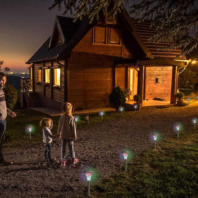 Solar Lights Outdoor Decorative, Color Changing Solar Lights for Garden, KOCASO Solar Landscape Lights, Decor for Path, Flower Bed, Yard, Walkway (4 Pack)