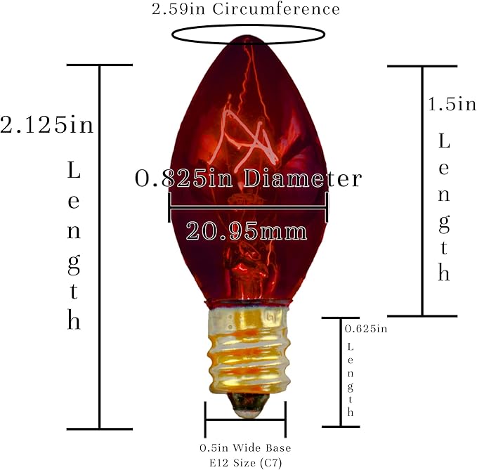 EST. LEE DISPLAY L D 1902 C7 Transparent Colored Christmas Lights Indoor ＆ Outdoor String Light Steady Replacement | Lumora