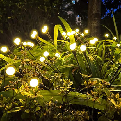 2PCS Solar Powered Firefly Lights Outdoor Waterproof, Solar Starburst Swaying Garden Lights, Swaying When Wind Blows Solar Garden Lights Outdoor Decorative String Lights