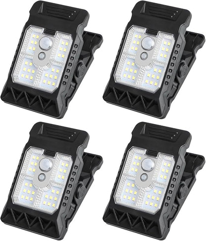 Solar Clip on Motion Sensor Light, High Brightness Led Outdoor Lamp with Efficient Solar Charging for Camping Tent, Pathway, Patio, Garden