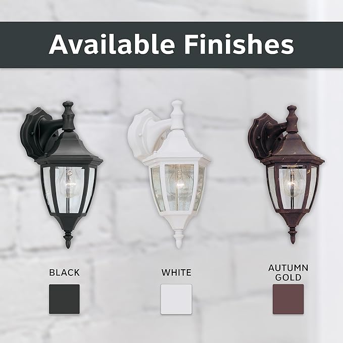 Designers Fountain Waterbury Outdoor Light Fixture, 14.25 Inch Exterior Wall Lantern Sconce for Front Door, Patio | Lumora