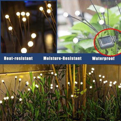 Solar Lights Outdoor, Decorative Animal & Flower Shaped Landscape Lights with Warm/Colorful LED, Auto On/Off Waterproof Solar Powered Decor for Yard Lawn Patio Gift Idea (Warm-Firefly-6pack)