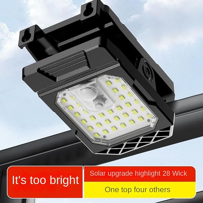 Weatherproof Motion Solar Light, Outdoor LED Clamp On, Solar-Powered Lamp for Backyard and Porch, High Efficiency Safe Nighttime Illumination, Street Road Parking Lot Basketball Lighting