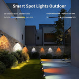 Smart RGBW Landscape Lights, 8 Pack Low Voltage Landscape Lighting with APP & Remote Control, IP65 Waterproof and | Lumora