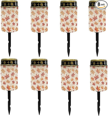 Autumn Maple Leaves Solar Lights Outdoor Waterproof Solar Garden Landscape Lighting for Outside Solar Stake Lights,Lantern Decoration for Yard Patio,Wall Light Auto On/Off
