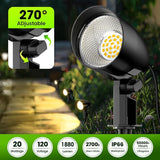 ZZXX 20W Outdoor Spotlight LED Landscape Lighting 120V Pathway Lights IP66 Waterproof Aluminum Yard Spot Lights | Lumora