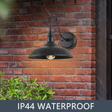14 Inch Outdoor Gooseneck Light Fixture for Porch, 2 Pack Large Exterior Barn Lights for Farmhouse, Black Outside | Lumora