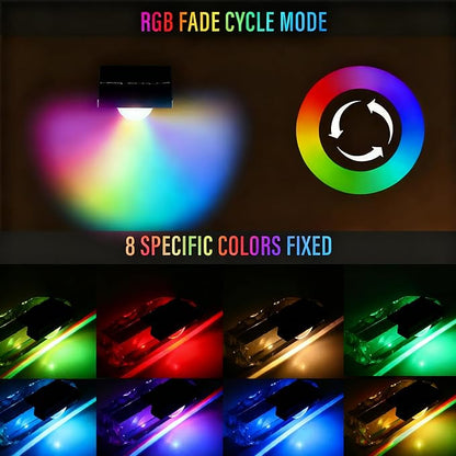 2 Packs Solar Step Lights Outdoor Waterproof, Solar Fence Lights RGB Color Changing, Outdoor Stairs Light for Garden, Patio,Garden,Poolside,Fence,Wall