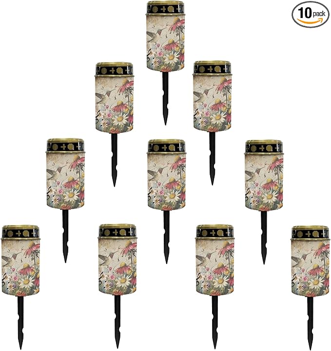 Hummingbird Flower Solar Garden Lights Outdoor Flameless Pathway Lights LED Solar Lantern Landscape Decorative Lighting for Yard Patio Solar Stake Lights Spotlight Warm White Lantern