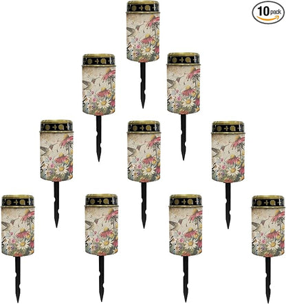 Hummingbird Flower Solar Garden Lights Outdoor Flameless Pathway Lights LED Solar Lantern Landscape Decorative Lighting for Yard Patio Solar Stake Lights Spotlight Warm White Lantern