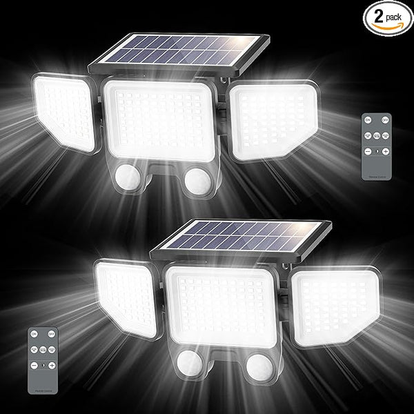 Onforu Solar Lights Outdoor, 3000LM 180 LED Motion Sensor Flood Lights with Remote Control, 3 Modes, IP65 | Lumora