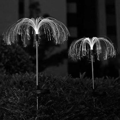 Lxcom Lighting Solar Path Light Artificial Jellyfish Decorative Lights Waterproof Solar Garden Jellyfish Light Outdoor Solar Lawn Lights for Patio Garden Yard Pathway, 4 Pack(White)