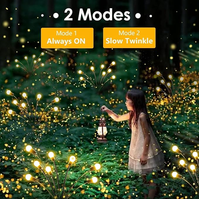 12-Pack Garden Solar Lights, 96 LED Solar Lights Outdoor for Garden Decor, Waterproof Firefly Light Outdoor (Sway | Lumora