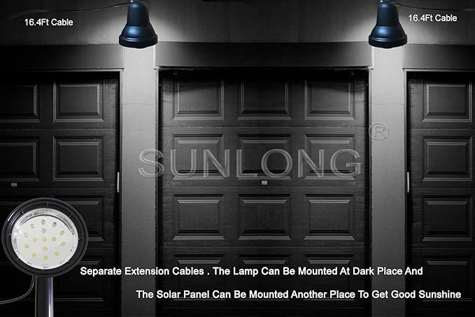 SUNLONG Solar Powered Spot Lights Outdoor Waterproof 2 in 1 Bright Solar SpotLights Power Adjustable for Flag Yard | Lumora