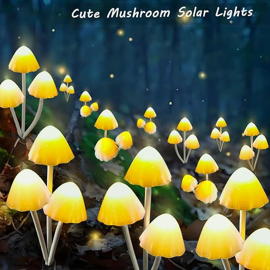 Solar Mushroom Lights for Outside, 6Pack 18LED Mushrooms with 8 Lighting Modes, Unique Mushroom Garden Decor Gifts, Cute Mushroom Solar Lights Outdoor for Path,Landscape,Yard,Patio,Lawn Decor