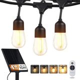 Brightech Ambience Pro Super Bright Solar - 27Ft Remote Control Outdoor String Lights, Shatterproof S14 Edison | Lumora
