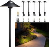 Gardenreet Brass Low Voltage Pathway Lights (9" Shade, 23.5" Tall) - Black 12V Path Light Waterproof, Wired Outdoor | Lumora