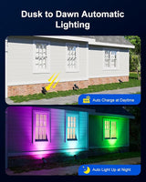 2 Pack Color Changing Solar Spotlights Outdoor for Tree, Flower, Plant, Statue, Sign, Decorative wall, Waterproof | Lumora