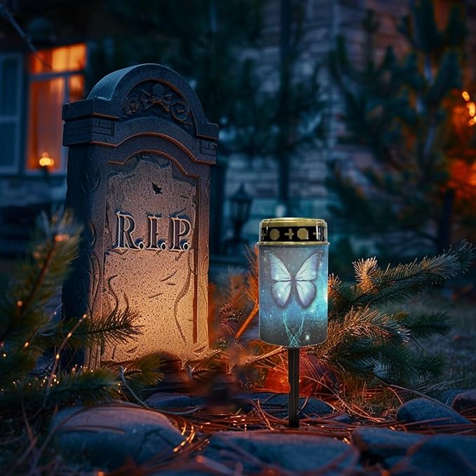Blue Butterfly Solar Garden Stake Lights Auto On/Off Solar Pathway Lights Landscape Decoration Lights for Birthday in Heaven Mother Day Fathers Day Memrial Day