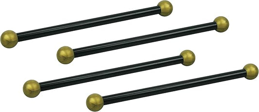 Solus SCA-335-4PK 15" Aluminum Cross Arm Ladder for Outdoor Lamp Posts and Poles, Easy to Mount, Maintenance Free and Weather Resistant, Black Bar with Gold Caps, Pack of 4