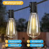 ST40 25FT Outdoor LED String Lights with 12+1 Shatterproof Bulbs,E17 Socket, 2700K Warm White,Weatherproof, 0.6W | Lumora
