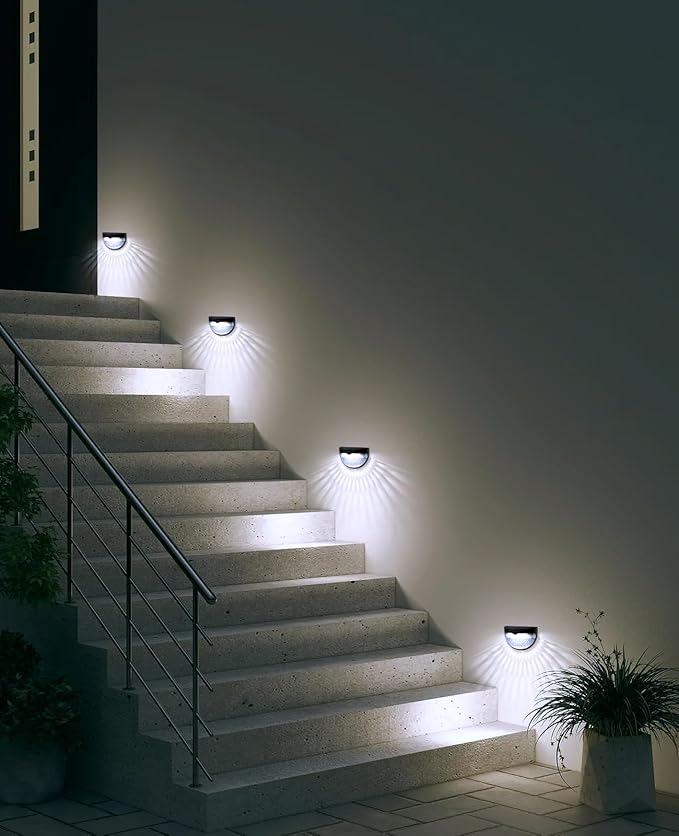 OTHWAY Solar Fence Post Lights Wall Mount Decorative Deck Lighting (Black, 4 Packs) | Lumora