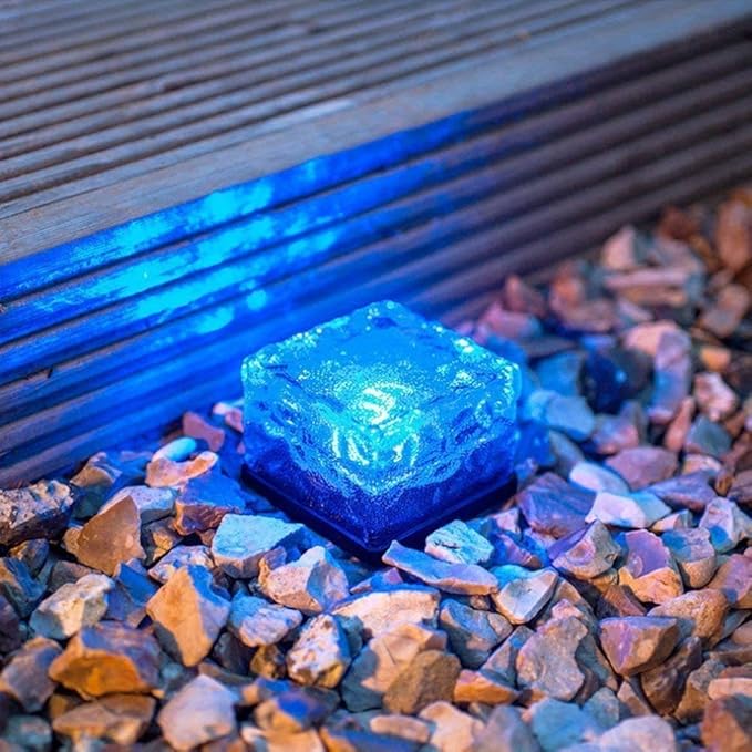 Solar Ice Cube Lights - Solar Brick Light LED Landscape Light Crystal Brick Light Outdoor Path Lights Waterproof | Lumora