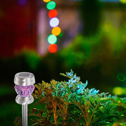 Kisangel Diamond-Shape Solar Lawn Light LED Waterproof Garden Path Light Outdoor Solar for Patio Yard Landscape with Sturdy Panel