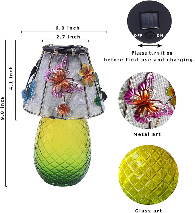 Butterfly Solar Garden Lights Outdoor Decor - Waterproof Tabletop Solar Lamp - Cordless Table Lamps for Garden | Lumora