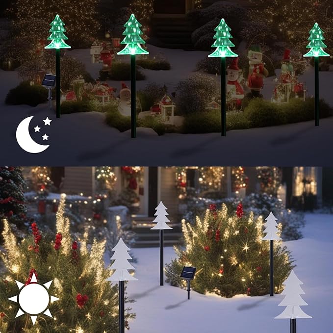 ILLUMINEW Christmas Solar Pathway Lights, Set of 5 Waterproof Landscape Christmas Lights, Stake Decorations, LED | Lumora