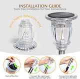 Solar Pathway Lights Outdoor 2 Pack, Warm White Glass and Stainless Steel Tungsten Heavy Duty Garden lights, 17.3" | Lumora