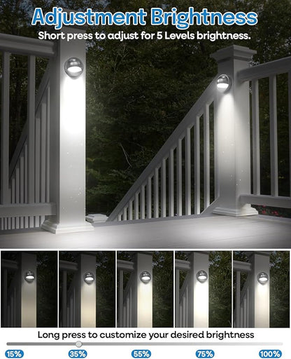 HIBOITEC Low Voltage Deck Lights Kit with Transformer Photocell Sensor and Timer IP67 Waterproof Fence Lights UL Listed Wire for Outdoor Garden Patio Landscape Lighting Walkway Steps 4000K 8Packs