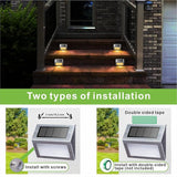 XLUX Solar Lights for Steps Decks Pathway Yard Stairs Fences, LED lamp, Outdoor Waterproof, Warm Light, 6 Pack | Lumora
