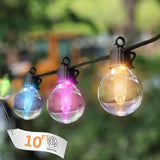 10FT Color Changing String Lights Outdoor- LED Patio Lights with 8 Shatterproof Waterproof RGB Bulbs, Colorful | Lumora