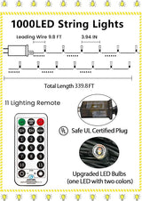 1000 LED 330 FT Color Changing Christmas Lights with 11 Lighting Modes, Fairy String Lights with Remote, Timer & | Lumora