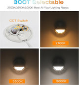 CLOUDY BAY [12 Pack] 3CCT Low Voltage LED Deck Lights Outdoor,2700K/3500K/5000K Selectable,Landscape Step Stair | Lumora