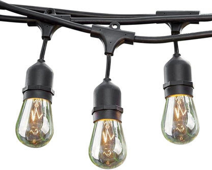 Sokani 24 ft Long Outdoor String Lights for Party Christmas Halloween Backyard Yard Cafe Deck Patio Porch Garden Tree Decor w/12 Sockets 14 Hanging Bulbs 2 Spare,Linkable Weatherproof Commercial Grade