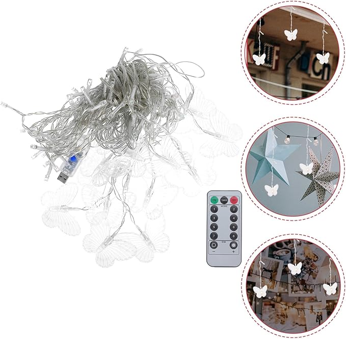 USB Charging Adorable Butterfly String Light with Modes Decorative Wedding and Party Lamp for Home Office Cafe Energy Saving and Easy Installation