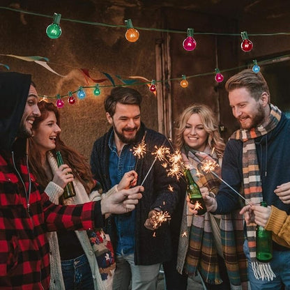 G40 Christmas Lights Colored String Lights Outdoor 25FT with 25 Transparent Multicolor Globe Bulbs, UL Listed Christmas Lights Outside Large Bulb Multi Colored for Patio Backyard Christmas Decoration