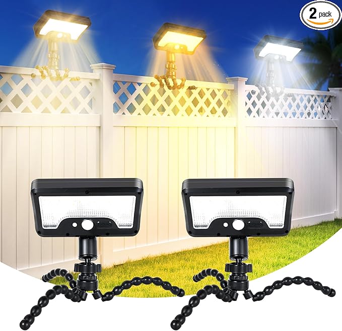 Clip On Solar Lights Outdoor, Motion Sensor Outdoor Lights, 92 LEDs 600LM Solar Fence Lights Outdoor | Lumora
