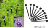 12PCS Purple LED Outdoor Lights Plastics Garden Solar Powered Landscape Light Lamp for Patio Lawn Decoration | Lumora